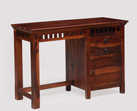 Cape Town Solid Wood Writing Study Table, Study Laptop Desk with Two Drawers & One Door - Study Table - Furniselan - Maple-Finish