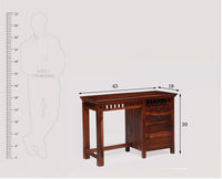 Cape Town Solid Wood Writing Study Table, Study Laptop Desk with Two Drawers & One Door including Chair - Study Table - Furniselan - Maple-Finish