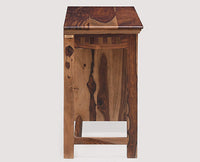 Cape Town Solid Wood Writing Study Table, Study Laptop Desk with Two Drawers & One Door including Chair - Study Table - Furniselan - Rustic-Teak-Finish