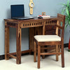 Cape Town Solid Wood Writing Study Table, Study Laptop Desk with Two Drawers & One Door including Chair - Study Table - Furniselan - Rustic-Teak-Finish