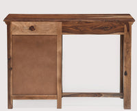 Cape Town Solid Wood Writing Study Table, Study Laptop Desk with Two Drawers & One Door including Chair - Study Table - Furniselan - Rustic-Teak-Finish