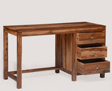 Chennai Solid Wood Writing Study Table, Study Laptop Desk with Three Drawers - Study Table - Furniselan - Rustic-Teak-Finish