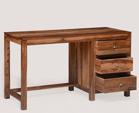 Chennai Solid Wood Writing Study Table, Study Laptop Desk with Three Drawers - Study Table - Furniselan - Rustic-Teak-Finish