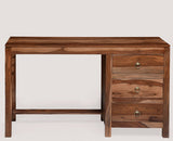 Chennai Solid Wood Writing Study Table, Study Laptop Desk with Three Drawers - Study Table - Furniselan - Rustic-Teak-Finish