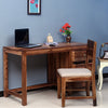 Chennai Solid Wood Writing Study Table, Study Laptop Desk with Three Drawers With Chair - Study Table - Furniselan - Rustic-Teak-Finish