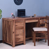 Chicago Solid Wood Writing Study Table, Study Laptop Desk with Three Drawers, One Door & Keyboard Try With Chair - Study Table - Furniselan  Rustic-Teak-Finish
