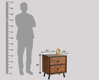 Coimbatore TwoDrawer Bedside Table - Bedside Table - Furniselan-Teak-Finish