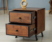 Coimbatore TwoDrawer Bedside Table - Bedside Table - Furniselan-Teak-Finish