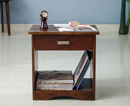 Cologne One Drawer Bedside Table - Bedside Table - Furniselan - Teak-Finish