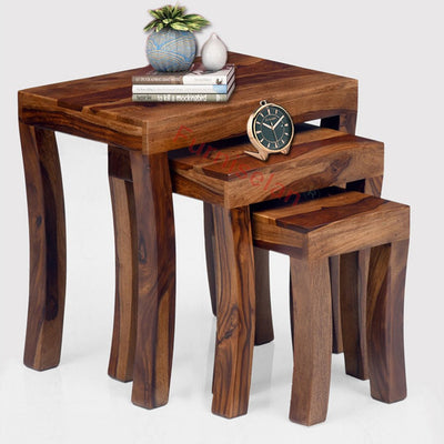 Wooden Nested Tables &amp; Stools