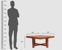 Cuttack Coffee Table with 4 Stools - Coffee Table - Furniselan - Maple-Finish