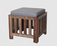 Cuttack Coffee Table with 4 Stools - Coffee Table - Furniselan - Grey-Finish