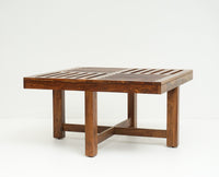 Cuttack Coffee Table with 4 Stools - Coffee Table - Furniselan - Teak-Finish
