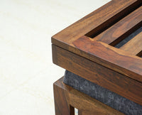 Cuttack Coffee Table with 4 Stools - Coffee Table - Furniselan - Teak-Finish