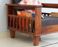 Cuttack Sheesham Wood 1 Seater Sofa - Furniselan - Maple-Finish