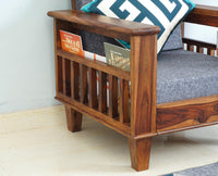 Cuttack Sheesham Wood 1 Seater Sofa - Furniselan - Teak-Finish