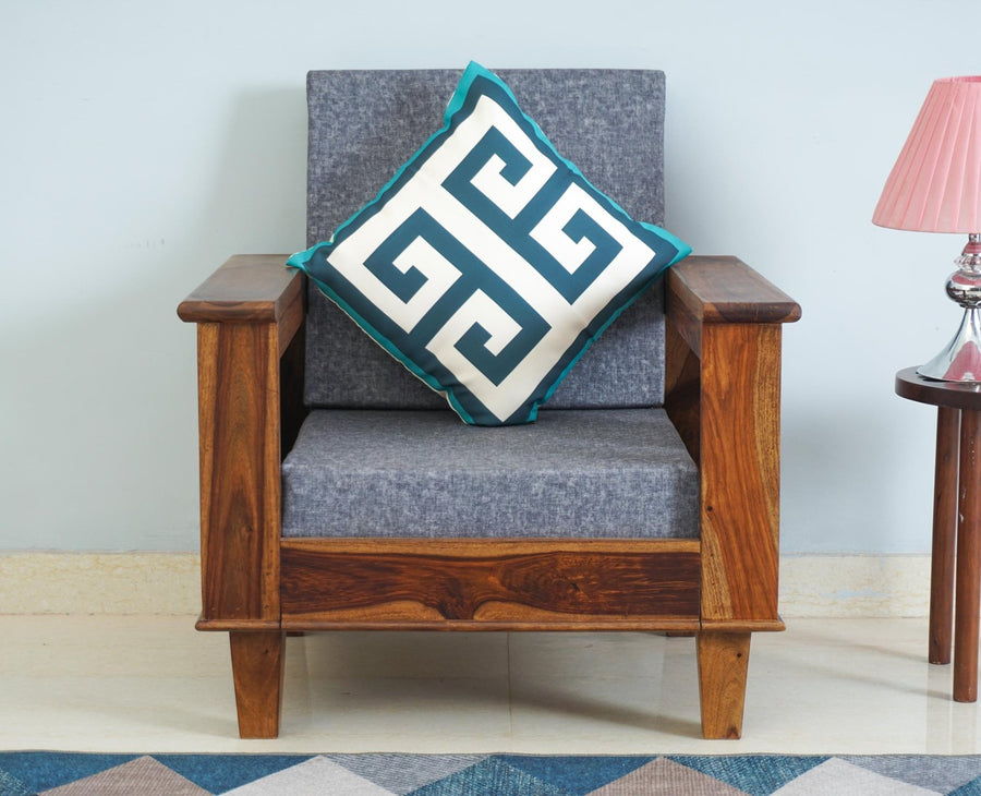 Cuttack Sheesham Wood 1 Seater Sofa - Furniselan - Teak-Finish