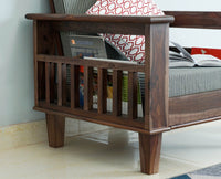 Cuttack Sheesham Wood 1 Seater Sofa - Furniselan - Grey-Finish