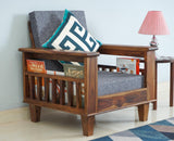 Cuttack Sheesham Wood 1 Seater Sofa - Furniselan - Teak-Finish