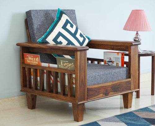 Cuttack Sheesham Wood 1 Seater Sofa