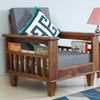 Cuttack Sheesham Wood 1 Seater Sofa - Furniselan - Teak-Finish