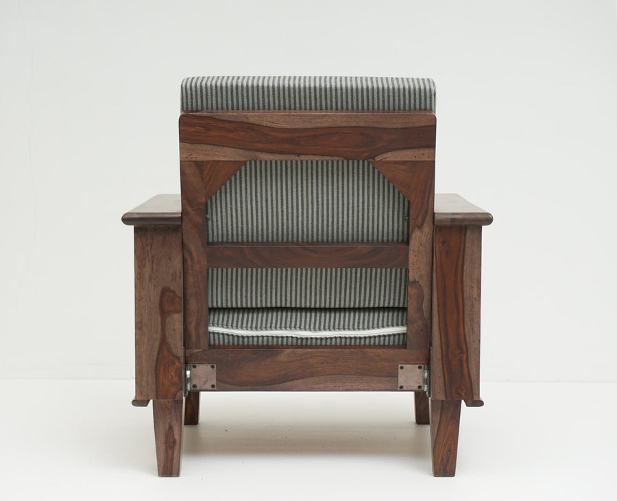 Cuttack Sheesham Wood 1 Seater Sofa - Furniselan - Grey-Finish