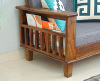 Cuttack Sheesham Wood 2 Seater Sofa - Two Seater Sofa - Furniselan - Teak-Finish