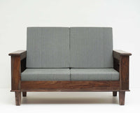 Cuttack Sheesham Wood 2 Seater Sofa - Two Seater Sofa - Furniselan - Grey-Finish