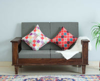 Cuttack Sheesham Wood 2 Seater Sofa - Two Seater Sofa - Furniselan - Grey-Finish