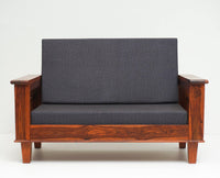 Cuttack Sheesham Wood 2 Seater Sofa - Two Seater Sofa - Furniselan - Maple-Finish