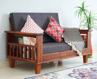 Cuttack Sheesham Wood 2 Seater Sofa - Two Seater Sofa - Furniselan - Maple-Finish