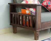 Cuttack Sheesham Wood 2 Seater Sofa - Two Seater Sofa - Furniselan - Grey-Finish