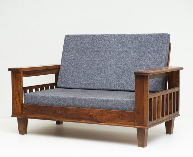 Cuttack Sheesham Wood 2 Seater Sofa - Two Seater Sofa - Furniselan - Teak-Finish