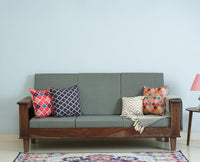 Cuttack Sheesham Wood 3 Seater Sofa - Three Seater Sofa - Furniselan - Grey-Finish