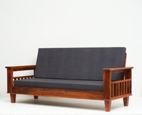 Cuttack Sheesham Wood 5 Seater Sofa With Coffee Table-3+1+1+Table - Furniselan - Maple-Finish