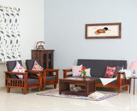 Cuttack Sheesham Wood 5 Seater Sofa With Coffee Table-3+1+1+Table - Furniselan - Maple-Finish