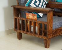 Cuttack Sheesham Wood 5 Seater Sofa With Coffee Table-3+1+1+Table - Furniselan  - Teak-Finish