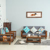 Cuttack Sheesham Wood 5 Seater Sofa With Coffee Table-3+1+1+Table - Furniselan  - Teak-Finish
