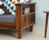 Cuttack Sheesham Wood 5 Seater Sofa With Coffee Table-3+1+1+Table - Furniselan  - Teak-Finish