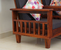 Cuttack Sheesham Wood 5 Seater Sofa With Coffee Table-3+1+1+Table - Furniselan - Maple-Finish