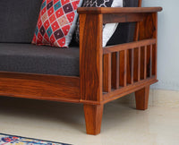 Cuttack Sheesham Wood 5 Seater Sofa With Coffee Table-3+1+1+Table - Furniselan - Maple-Finish
