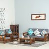 Cuttack Sheesham Wood 5 Seater Sofa With Coffee Table-3+1+1+Table - Furniselan  - Teak-Finish