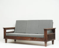 Cuttack Sheesham Wood 5 Seater Sofa With Coffee Table-3+1+1+Table - Furniselan  - Grey-Finish