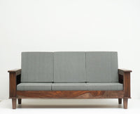 Cuttack Sheesham Wood 5 Seater Sofa With Coffee Table-3+1+1+Table - Furniselan  - Grey-Finish