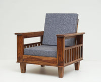 Cuttack Sheesham Wood 5 Seater Sofa With Coffee Table-3+1+1+Table - Furniselan  - Teak-Finish