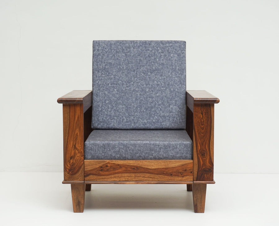 Cuttack Sheesham Wood 5 Seater Sofa With Coffee Table-3+1+1+Table - Furniselan  - Teak-Finish