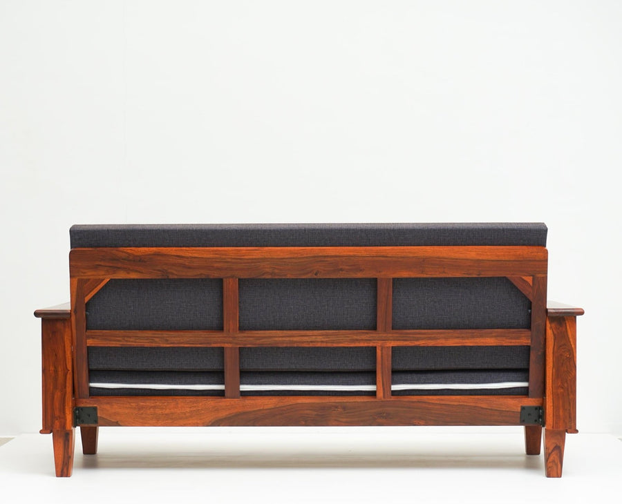 Cuttack Sheesham Wood 5 Seater Sofa With Coffee Table-3+2+Table - Furniselan - Maple-Finish