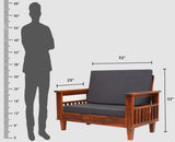 Cuttack Sheesham Wood 5 Seater Sofa With Coffee Table-3+2+Table - Furniselan - Maple-Finish