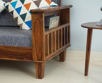 Cuttack Sheesham Wood 5 Seater Sofa With Coffee Table-3+2+Table - Furniselan - Teak-Finish