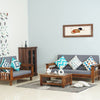 Cuttack Sheesham Wood 5 Seater Sofa With Coffee Table-3+2+Table - Furniselan - Teak-Finish